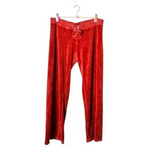 JUICY COUTURE x Y2K Lace front velour straight leg sweatpants in pumpkin spice L